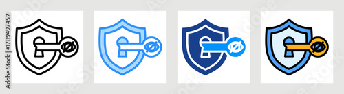 Private Key Icon Collection Set Multiple Style