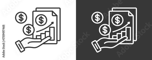 Income Icon Set Vector Collection Isolated In Black And White