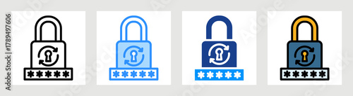 Reset Password Icon Collection Set Multiple Style