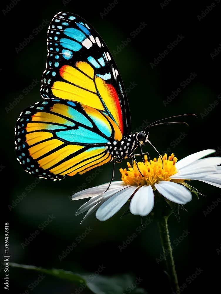 Obraz premium Butterfly pollinating flower garden wildlife photography natural habitat close-up beauty of nature