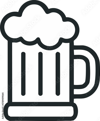 mug of beer with foam vector illustration