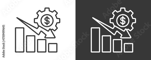 Depreciation Icon Set Vector Collection Isolated In Black And White