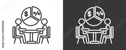 Earning Sharing Icon Set Vector Collection Isolated In Black And White