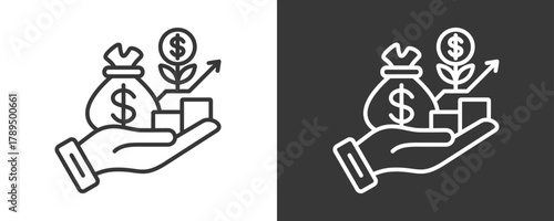 Revenue Icon Set Vector Collection Isolated In Black And White