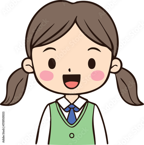 Hand Drawn Happy Kid Smile Vector Illustration