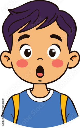 Hand Drawn Happy Kid Smile Vector Illustration