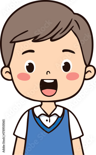 Hand Drawn Happy Kid Smile Vector Illustration