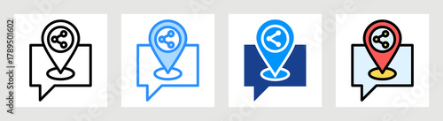 Share Location Icon Collection Set Multiple Style