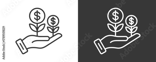 Investment Icon Set Vector Collection Isolated In Black And White