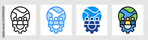 Global Workforce Icon Collection Set Multiple Style