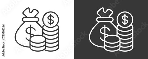 Capital Icon Set Vector Collection Isolated In Black And White