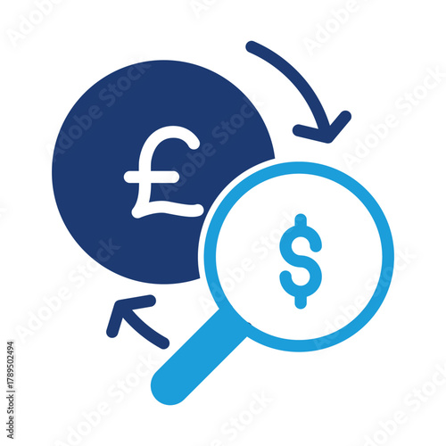 euro to dollar exchange currency colored icon vector design good for web or mobile app