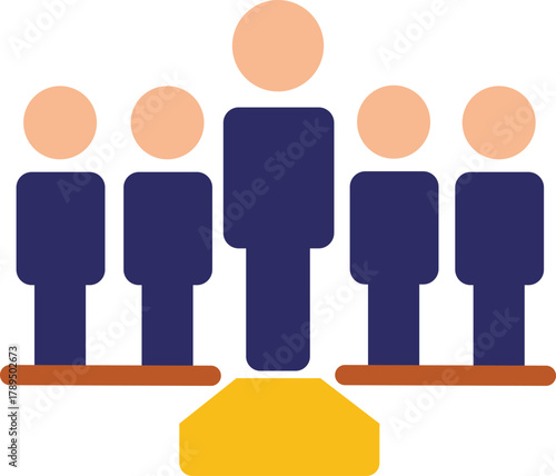 Human resource icon, Containing leadership, people, Colorful icon