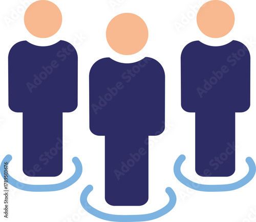 Human resource icon, Containing leadership, people, Colorful icon