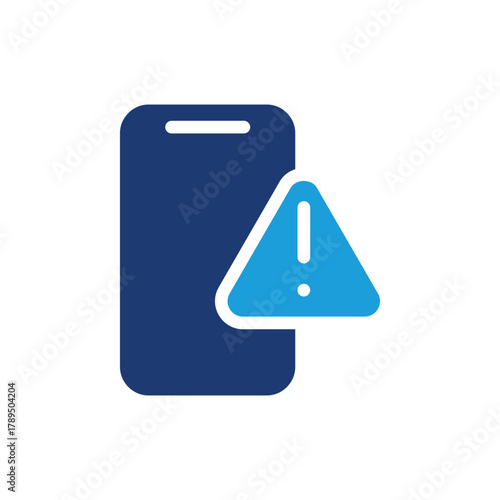 mobile phone with exclamation mark colored icon vector design good for web or mobile app