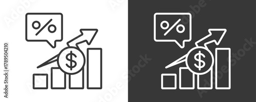 Growth Rate Icon Set Vector Collection Isolated In Black And White