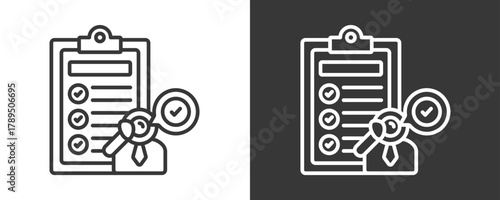 Foto Audit Icon Set Vector Collection Isolated In Black And White