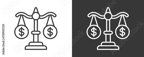 Balance Icon Set Vector Collection Isolated In Black And White