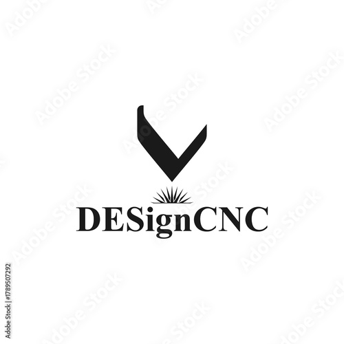 CNC machine illustration logo design, abstract, laser beam sparks, laser cutting, metalworking, element, machining, computer, stainless, modern, industrial, engineering, symbol, sign, laser, cutting