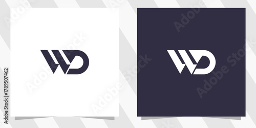 letter wd dw logo design