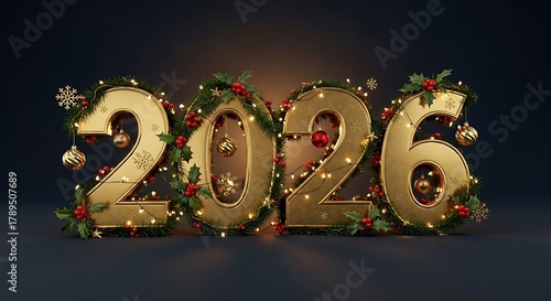 Gold year new sign