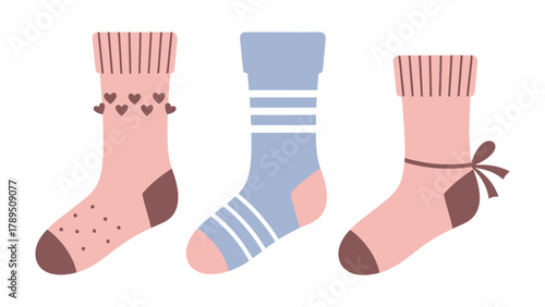 Warmth and Comfort: Three colorful socks stand as emblems of cozy relaxation.