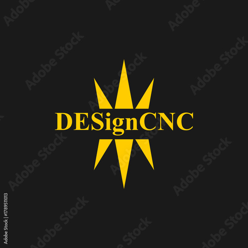 CNC machine illustration logo design, abstract, laser beam sparks, laser cutting, metalworking, element, machining, computer, stainless, modern, industrial, engineering, symbol, sign, laser, cutting
