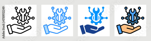 Service Provider Icon Collection Set Multiple Style