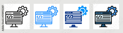 Web Programming Icon Collection Set Multiple Style