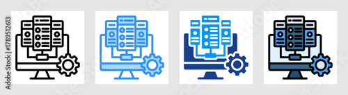 Server Control Icon Collection Set Multiple Style