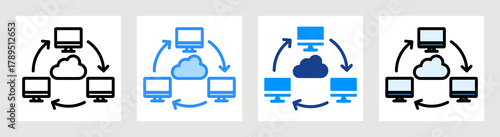 Distributed Computing Icon Collection Set Multiple Style