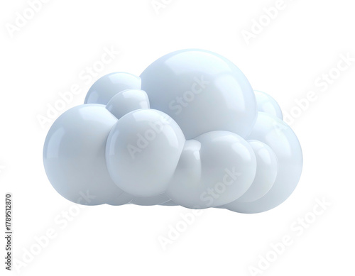 Glossy cloud made of smooth spheres on black background