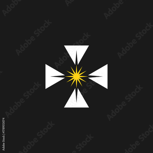 CNC machine illustration logo design, abstract, laser beam sparks, laser cutting, metalworking, element, machining, computer, stainless, modern, industrial, engineering, symbol, sign, laser, cutting