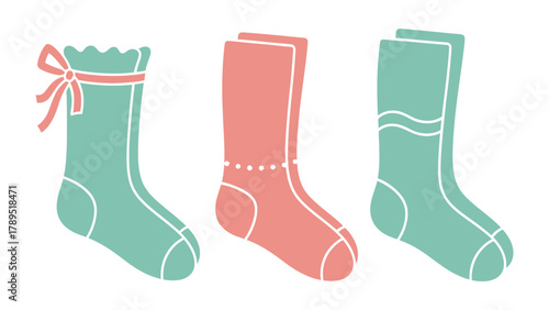 Cozy Footwear Collection: An array of vibrant and stylish socks, showcasing their unique patterns and comfortable designs, perfect for adding a touch of personality to any wardrobe.
