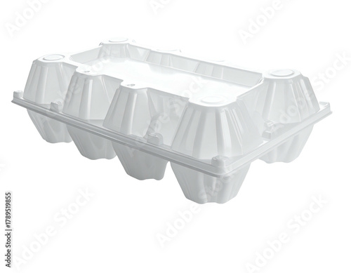 Plastic, transparent, six-egg carton container, closed