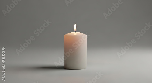 Wallpaper Mural Soothing white pillar candle glows with warm flame, creating peaceful ambiance in minimalist setting Torontodigital.ca