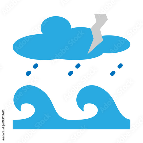 Rain Strom Vector Flat Icon Design