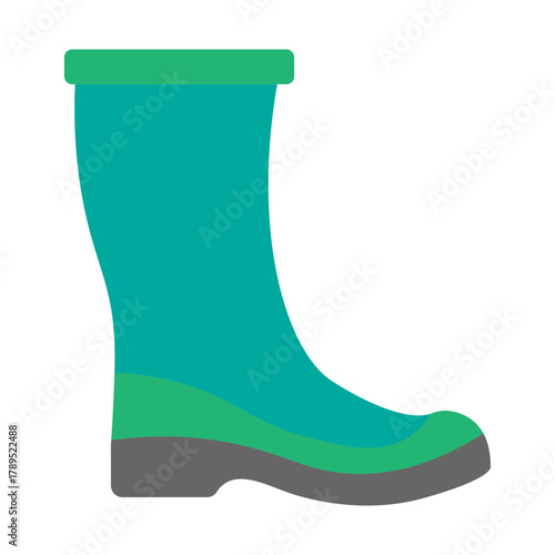 Rain Boot Vector Flat Icon Design