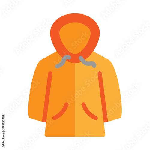 Rain Coat Vector Flat Icon Design