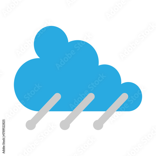 Rain with Hail Vector Flat Icon Design