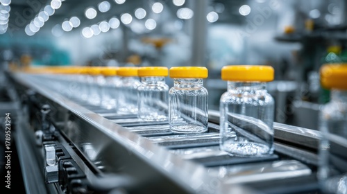 Mass Production of Empty Vaccine Vials on a Factory Conveyor