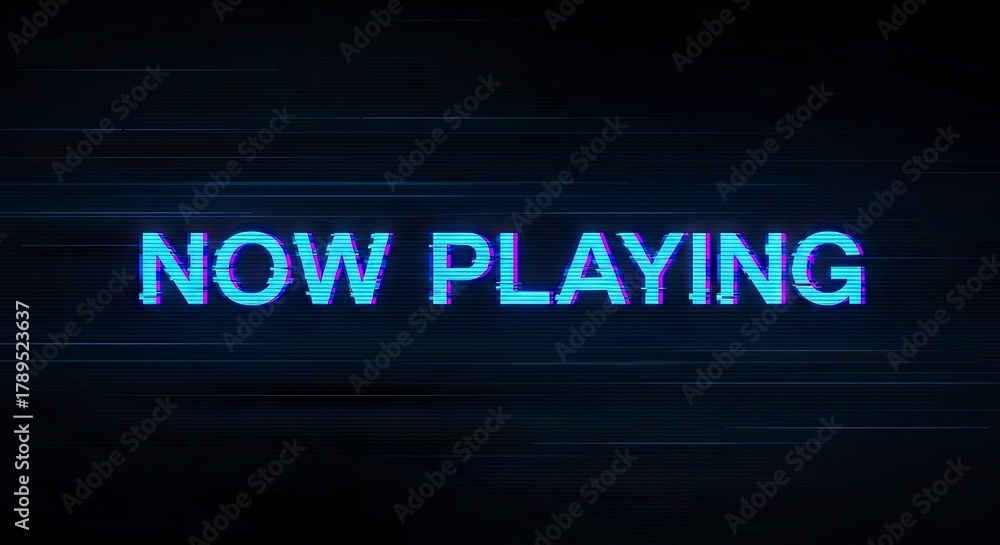 Obraz premium Now Playing - A Retro Neon Sign Displaying Current Entertainment.