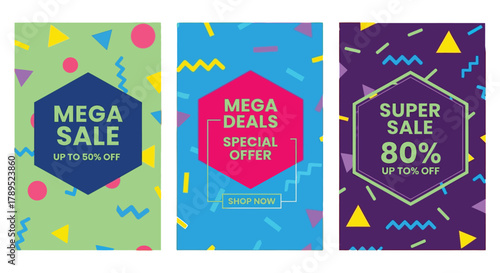 Mega sale deals special offer super sale discount promotion ads vector