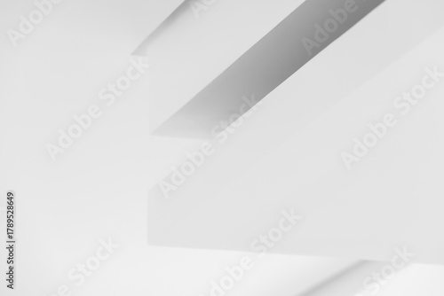 Abstract white geometric background, interior design featuring ceiling niche corners
