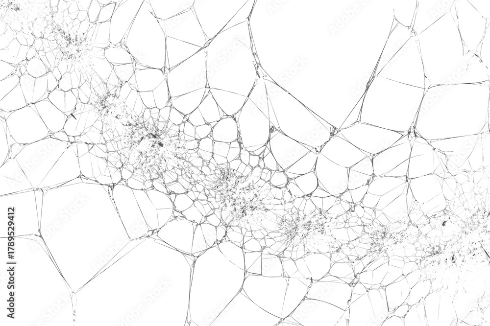 Obraz premium Abstract cracked glass texture, detailed pattern