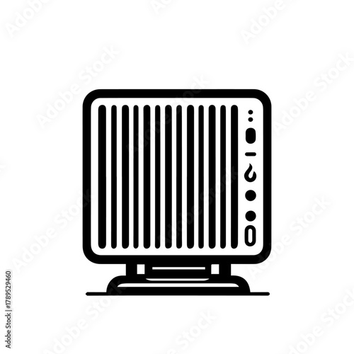 Modern Compact Heater Vector Illustration