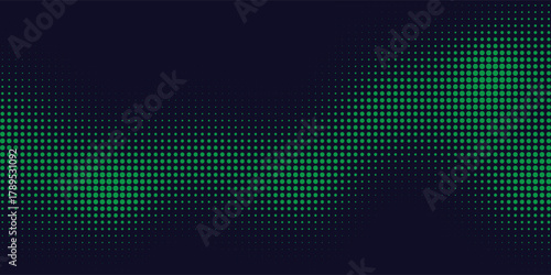 simple wave halftone green and blue color pattern gradient Simple Dot pop art comic sport style vector illustration. vector abstract green dots background
