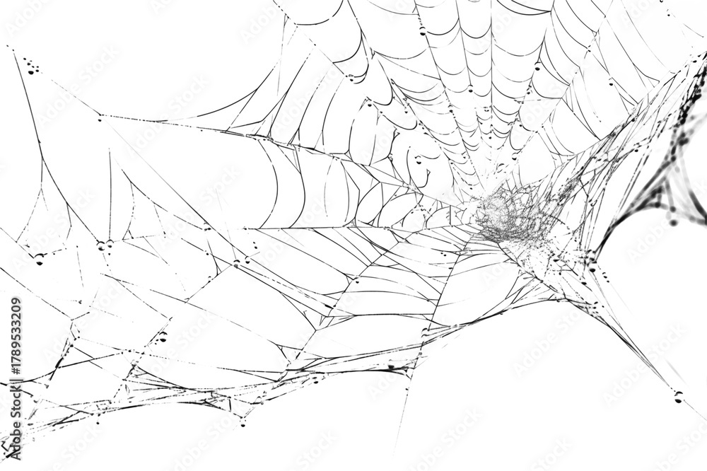 Fototapeta premium Spiderweb, a delicate and intricate natural structure