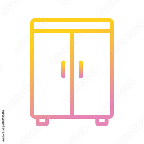 a flat gradient outline icon of a cupboard for web and graphic design.