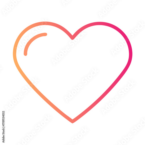 a flat gradient outline icon of a heart care for web and graphic design.